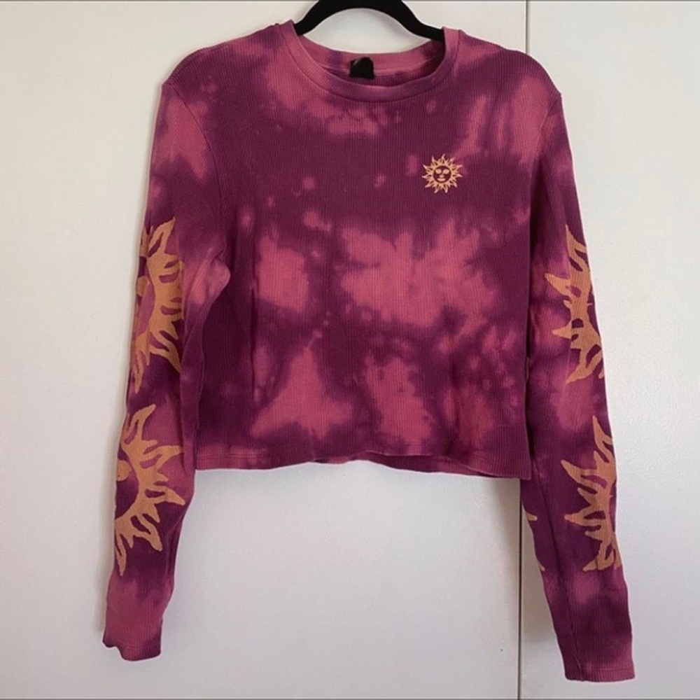UO tie dye sun print thermal long sleeve top